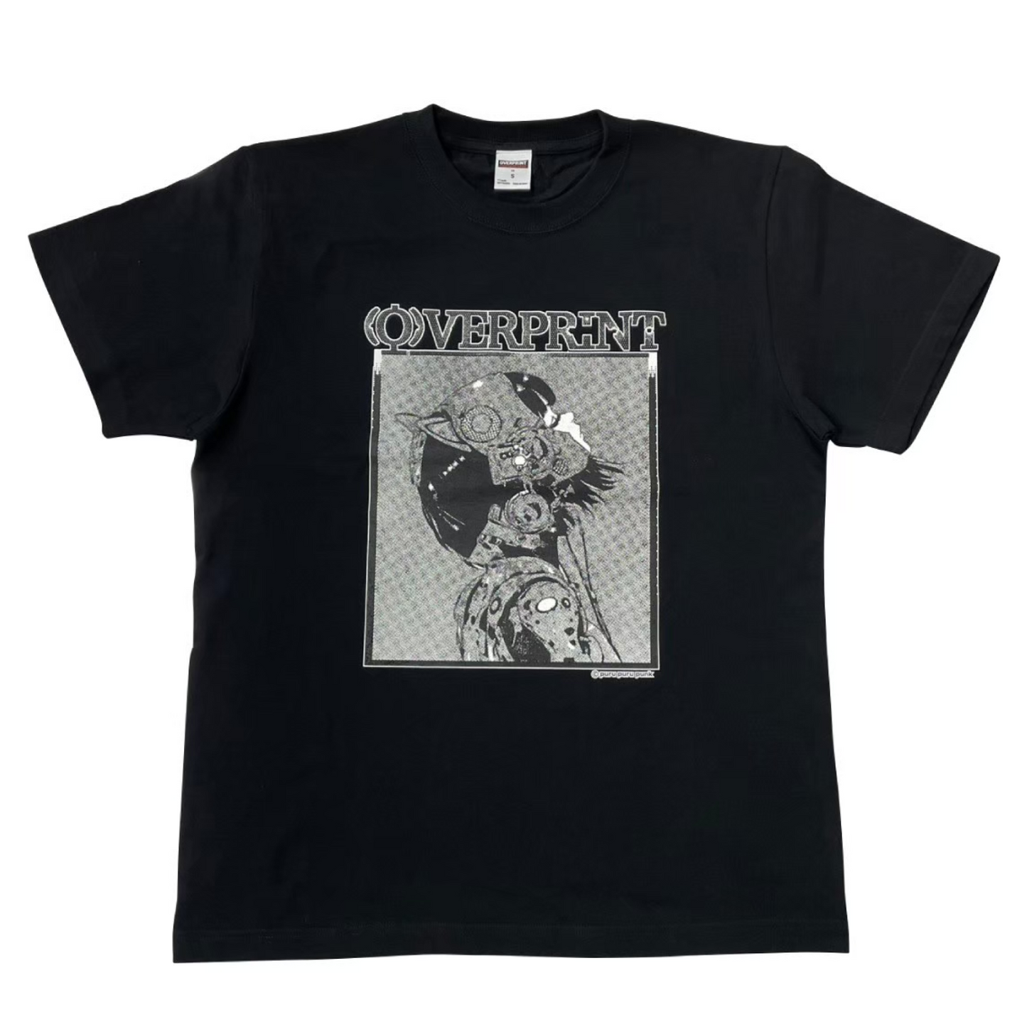 ぷるぷるパンク x overprint コラボTシャツ (BLACK/APRICOT)