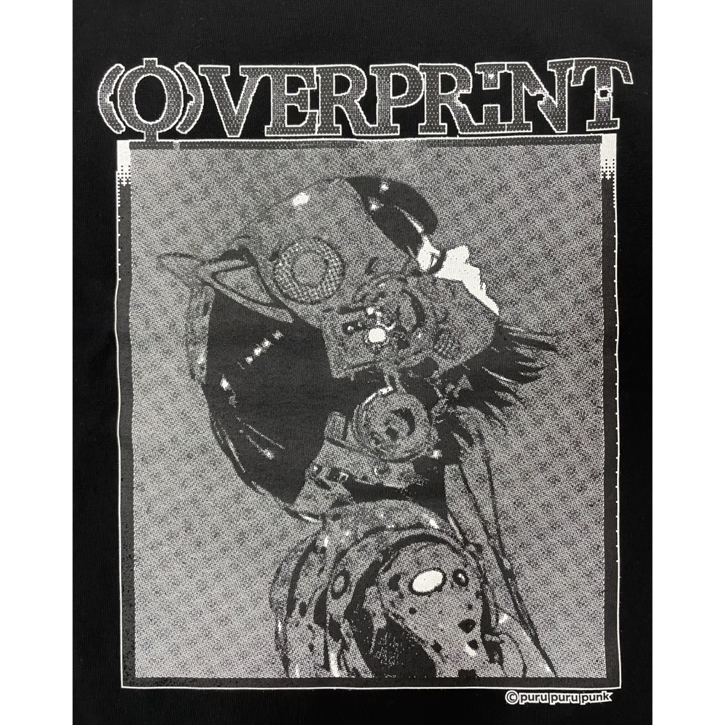 ぷるぷるパンク x overprint コラボTシャツ (BLACK/APRICOT)