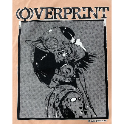 ぷるぷるパンク x overprint コラボTシャツ (BLACK/APRICOT)