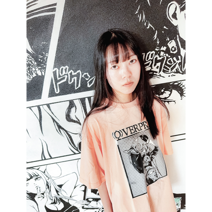 ぷるぷるパンク x overprint コラボTシャツ (BLACK/APRICOT)