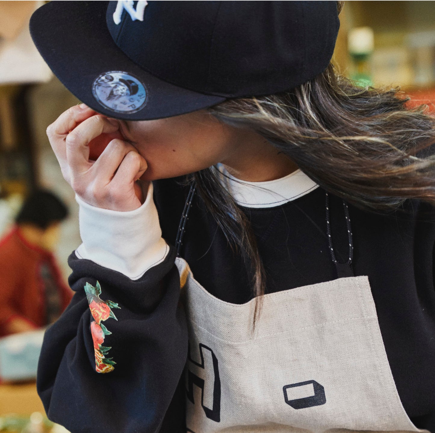 勝山の縫製工場に残された近江麻でちゃんと作った、エプロン。